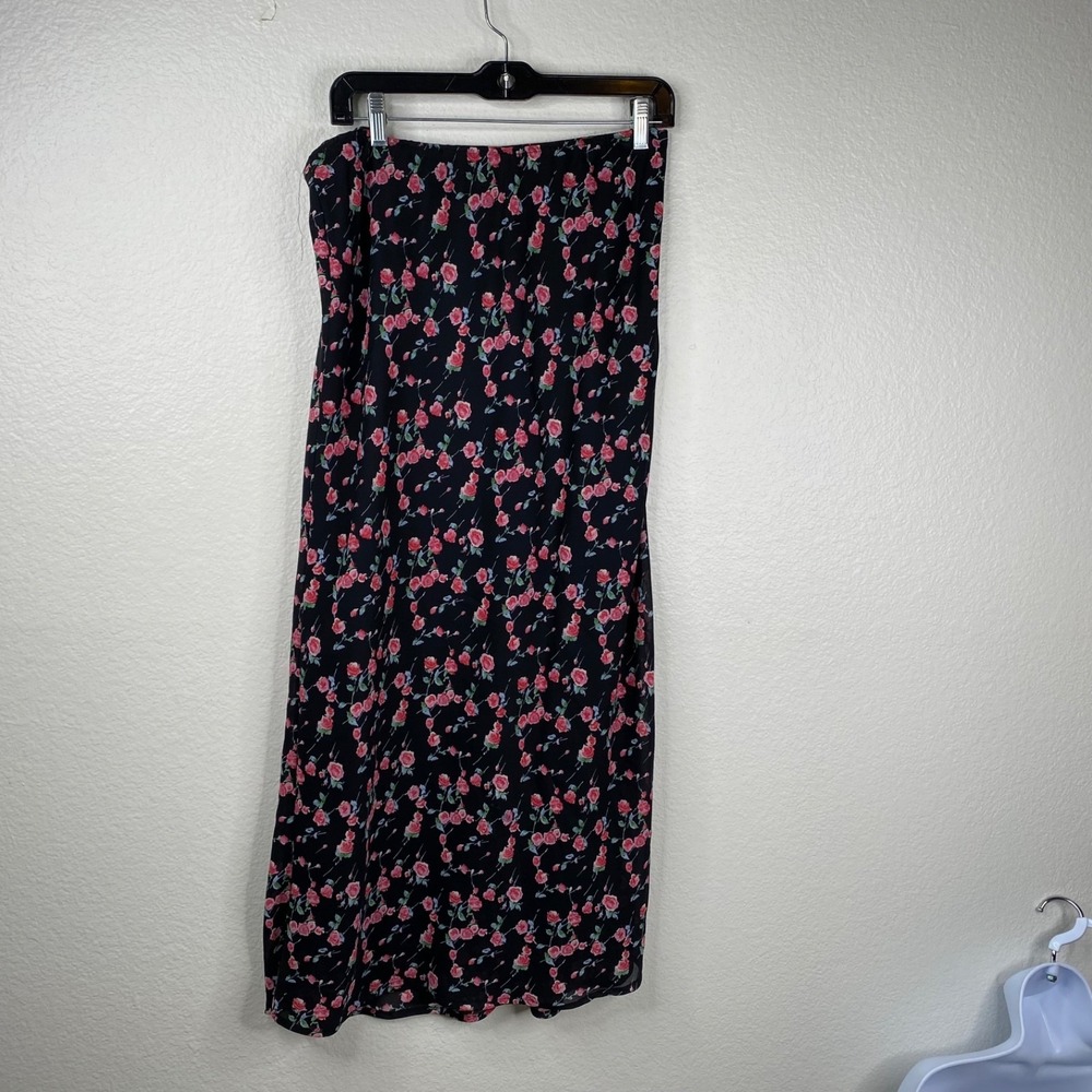 California Concepts Women's Floral Cottage Core Boho Y2k Skirt Black Size M